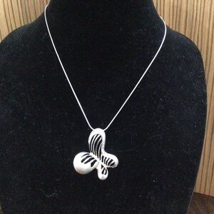 Sterling silver butterfly with rhinestones and sterling silver chain